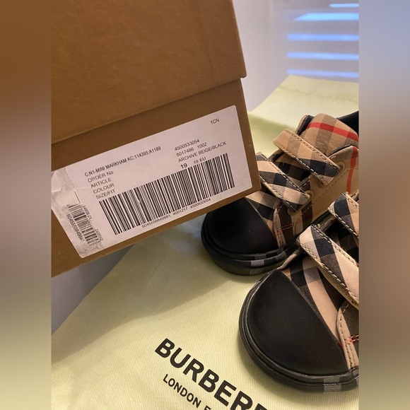Burberry Kids Check Sneakers — Size 19 - Picture 3 of 11